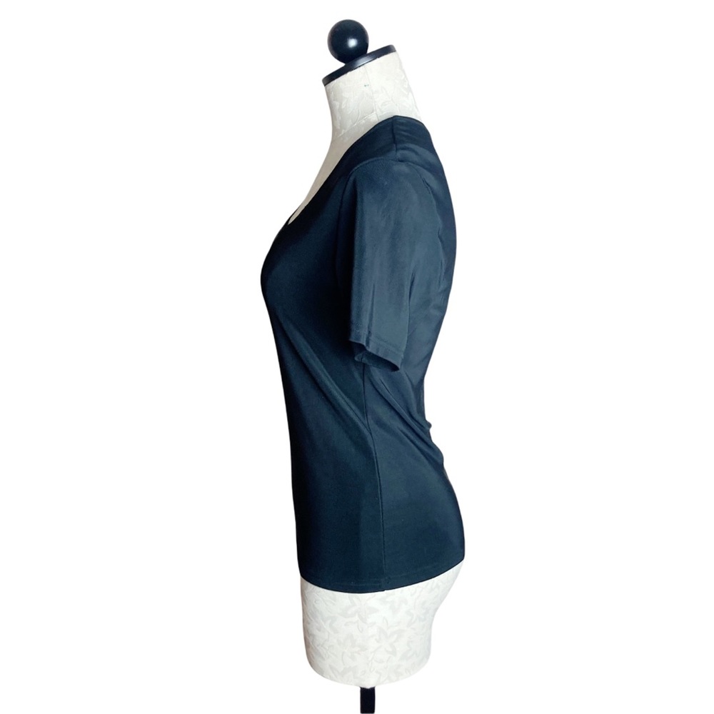 *Cdw Basic Black Short Sleeve Compression Scoop N… - image 2